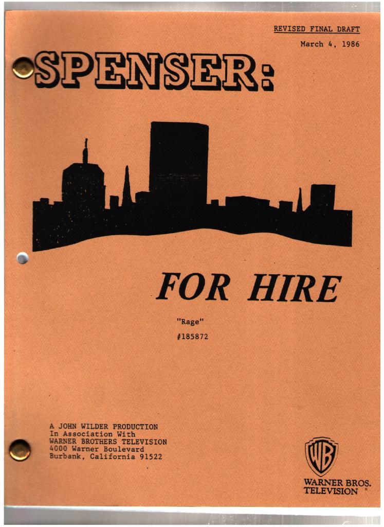 Image for Spenser For Hire scruotL "Rage Sin"
