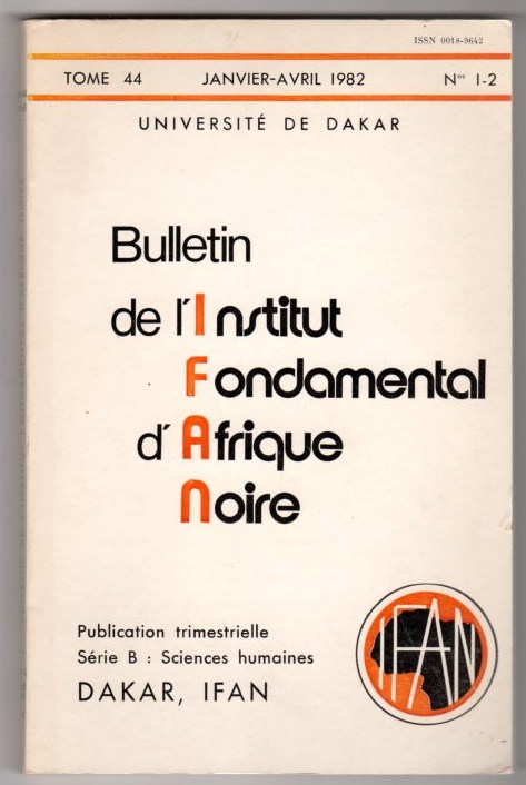 Image for Bulletin de l'institut Fondamental d'Afrique Noire (Janvier-Avril, 1982)